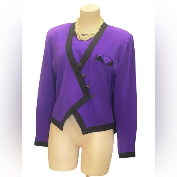 Elegant Vintage Purple Victorian-Style Blazer - Picture 1 of 3